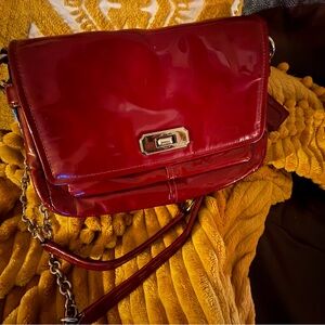 Coach Glossy Red Patent Leather Crossbody Bag
